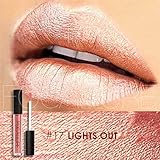 Focallure Lipstick Metallic Lipgloss Makeup Womens Sparkly Glitter Stay On Long Lasting Glossier Colorstay Liquid Waterproof Lip Gloss Brass