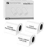 FLYFAR 1.57"x1.18" (40 x 30 mm) Thermal Direct Label Sticker Compatible with M110/M220/M221/M120 and Most Desktop Label Printers, for UPS, Barcodes, Postage, Address Labels, 115 Labels/Roll, 3 Rolls