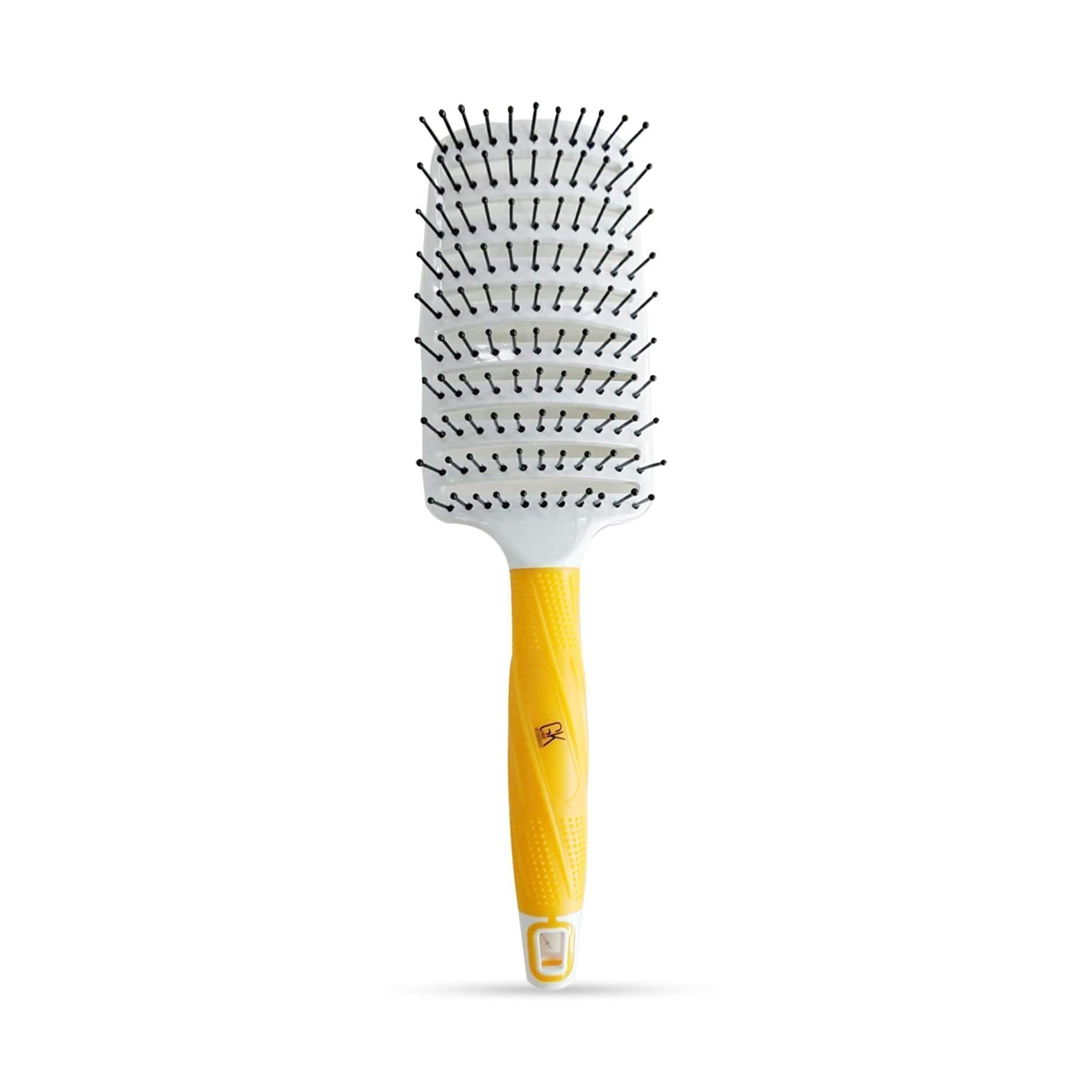 GK HAIR Global Keratin Vent Brush 2.5 Inches For Styling Detangling Hair Brush for Blow Drying Curved Vented Styling Hair Brush for Long Thick Curly Hair - All Hair Types - For Men And Women