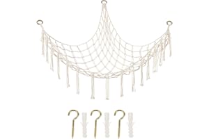 YONSEN Stuffed Animal Storage Hammock Large Toy Storage Net Stuff Animal Hanging Organizer Holder for Plush Plushie Included Anchors & Hooks Teddy Bear Storage Boho Room Decor