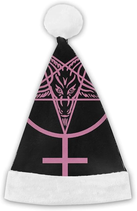 Amazon Co Jp Huangwei サタニックサイン バフォメット ユニセックス クリスマス サンタ 帽子 クリスマス コスチューム クラシック 帽子 休日パーティー用 S ブラック Xshtqfu ホーム キッチン