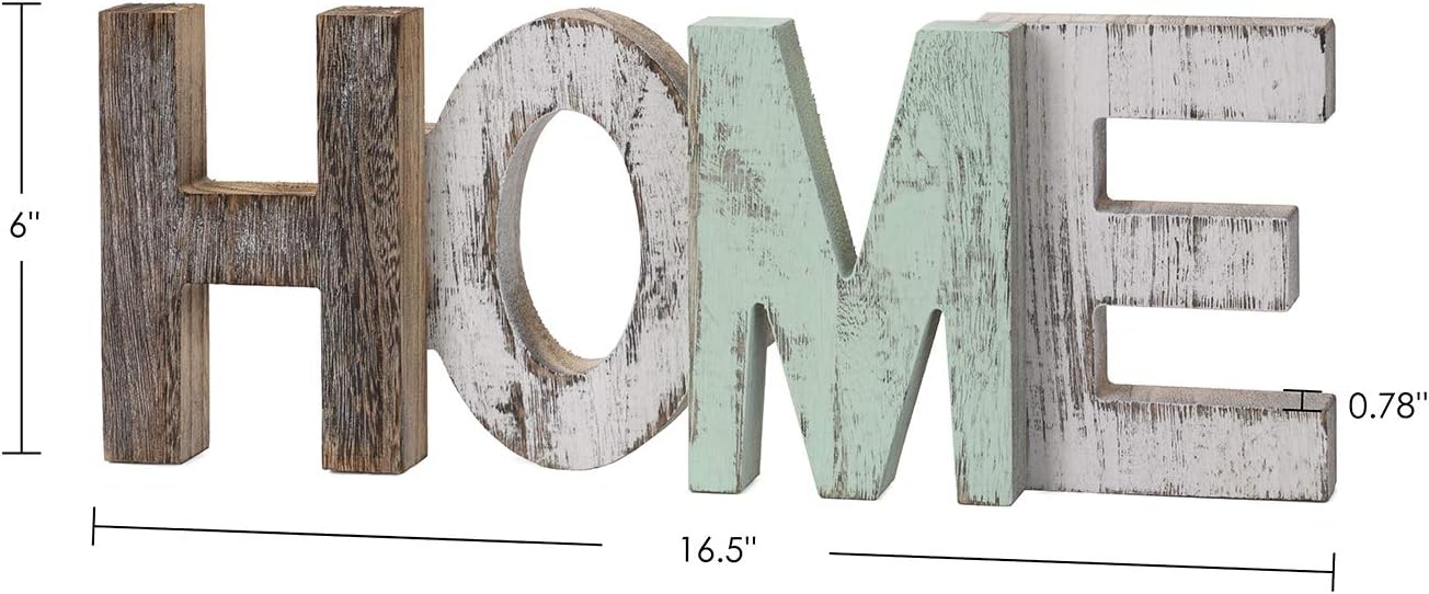 TIMEYARD Rustic Wood Home Sign Decor, Decorative Word Signs, Freestanding Cutout Word Table Decor Centerpiece, Multicolor: Everything Else