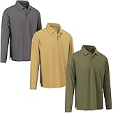Long Sleeve Polo Shirts for Men's Performance Dry Fit Golf Tactical Long Sleeve Shirt for Men with Collar