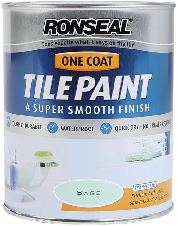 Ronseal One Coat Tile Paint Sage Amazon.co.uk DIY & Tools