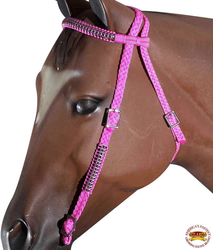 HILASON Horse Headstall Breast Collar Halter Reins Tack Braided