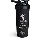 Smartshake Reforce Stainless Steel Protein Shaker Bottle - Non-Insulated Metal Gym Shaker Bottles – 900ml | 30oz – Solid Leakproof Screw Lid, BPA Free, DEHP Free, Game of Thrones - I Know Things