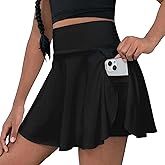 OEBLD Girls Athletic Skort High Waist Tennis Skirts with Shorts Butterfly Ruffle School Skirts with Pockets