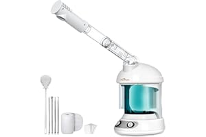 DKURQG Facial Steamer, Nano Ionic Face Steamer for Facial Deep Cleaning Portable Ozone Steamer with Extendable 360° Rotating Arm, Humidifier for Home Salon Spa or Personal Care (Blue)