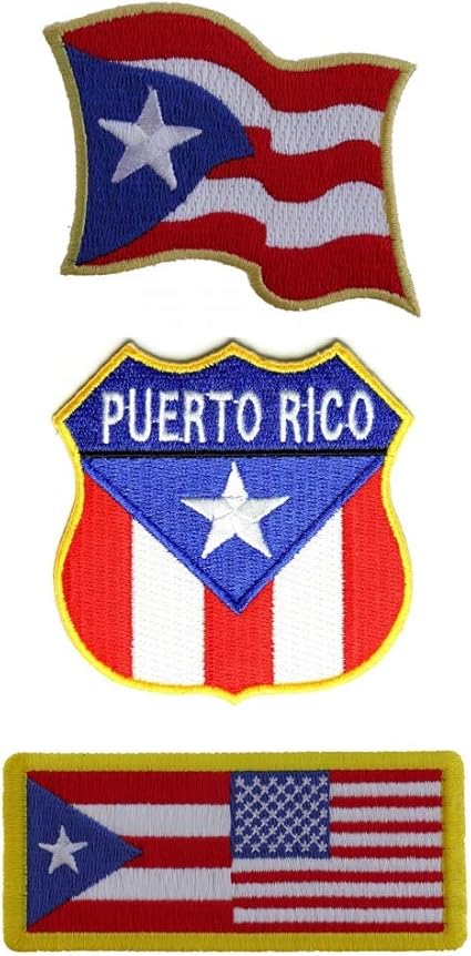 Amazon Com Puerto Rico Flag Patches 3 Embroidered Flags For