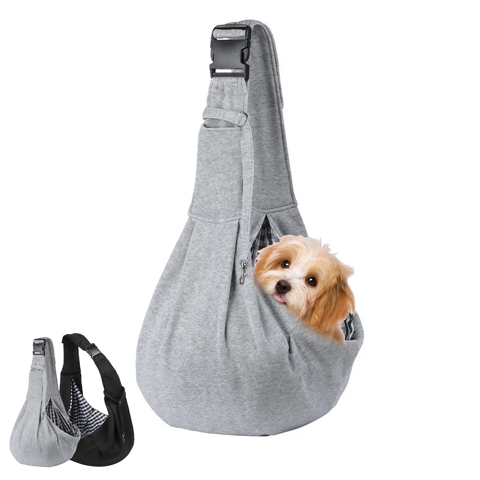 Pet Sling Carrier, Hand Free Pet Carrier, Dog Sling with Adjustable Shoulder Strap for Small Medium Cat Dog