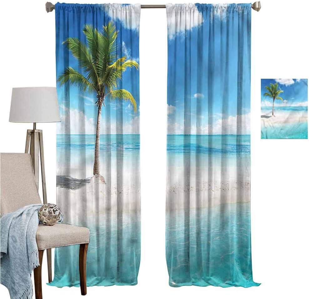 DRAGON VINES Decorative Curtains for Living Room Ocean W107 x L107,Idyllic Scenery Sunbeam Room Darkening Noise Reducing