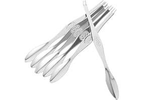 Angoily Crab Forks Set Lobster Crackers: 6pcs Ustainable Seafood Forks- 304 Stainless Steel Crab Tools- Quick Lobster Cracker