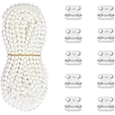 Antfly 10 Meters (32.8 Feet) Roller Blind Bead Chain Cord Roman Venetian Honeycomb Vertical Shade Blind Cord with 10 PCS Connectors for Roller Blind Replacement Parts White (Normal Version)