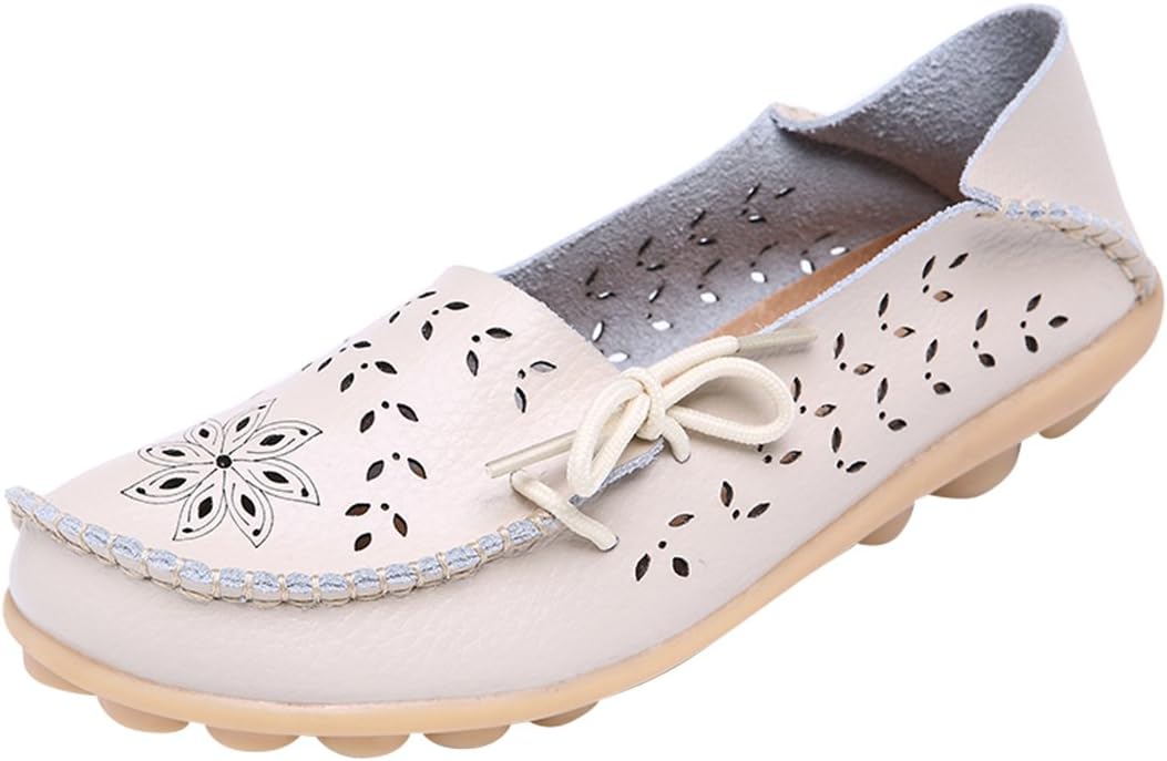 UJoowalk Women's Casual Hollow Out Loafer Flat Shoes