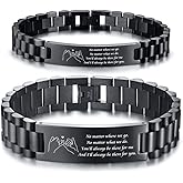 MEALGUET Pinky Promise His & Hers Stainless Steel Custom Love Quote Couple Link Bracelets Wristband for Lover Husband Wife Boyfriend Girlfriend,Valentine's Day Gift
