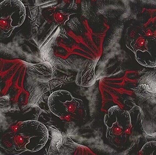 Hydro Dipping Film - Creeper Skull Red - Printing Film - High Resolution Graphics-Used for Guns, Yeti Cups, Auto Parts, and Many More-Easy to Use -Requires Hydro Activator (1 Linear Meter 19" x 38")