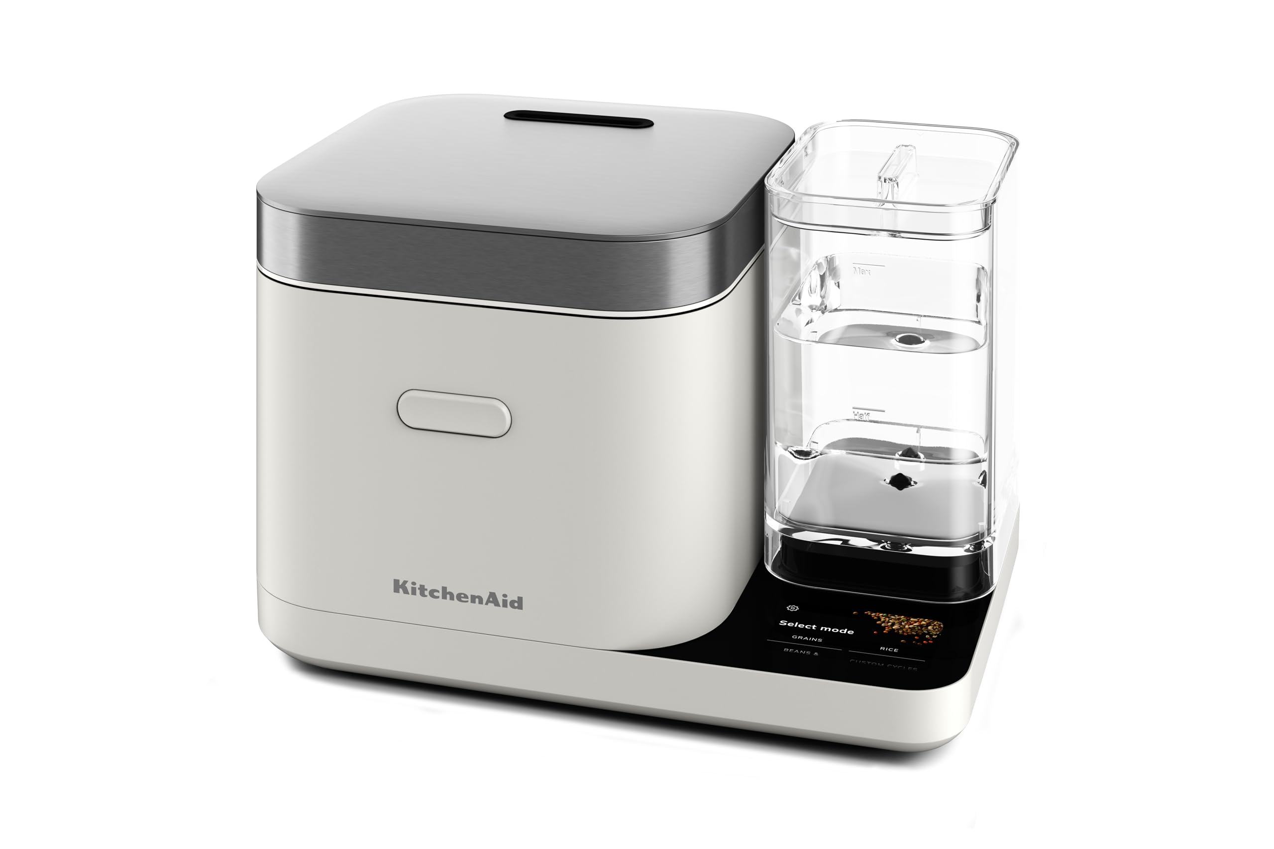 KitchenAid Grain and Rice Cooker 8 Cup with Automatically Sensing Integrated Scale + Water Tank, KGC3155, Porcelain White Image KitchenAid Grain and Rice Cooker 8 Cup with Automatically Sensing Integrated Scale + Water Tank, KGC3155, Porcelain White Image