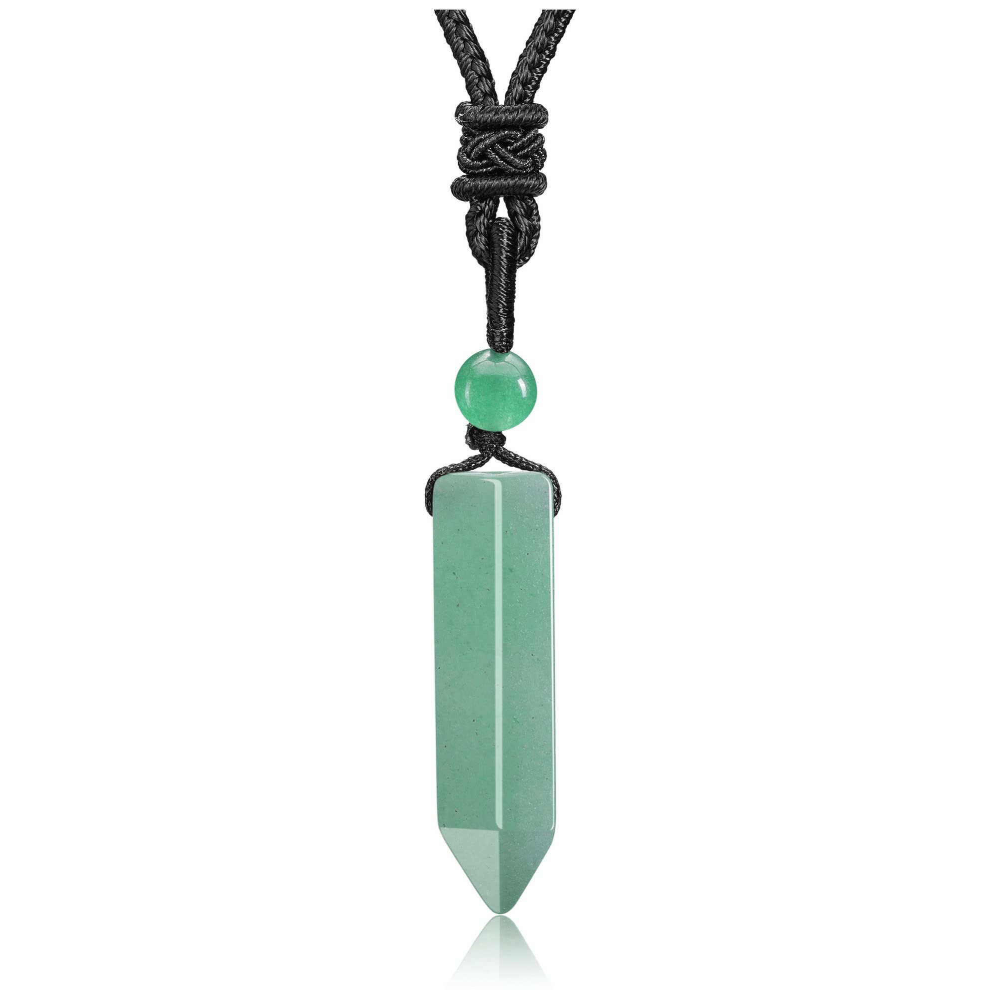CrystalTears Green Aventurine Healing Crystal for Men Necklace Hexagonal Natural Quartz Crystals Point Pendant Necklace Adjustable Rope Gemstone Jewellery for Men