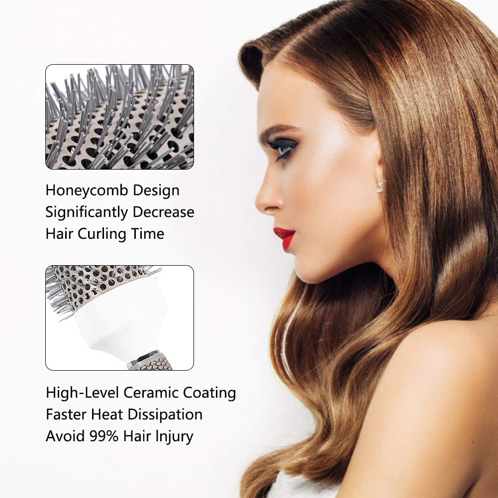 Aozzy Round Brush Set, Round Brushes for Blow Drying Hairdressing Brushes Sets for Woman Curly & Straight Salon Hair Styling - Image 4