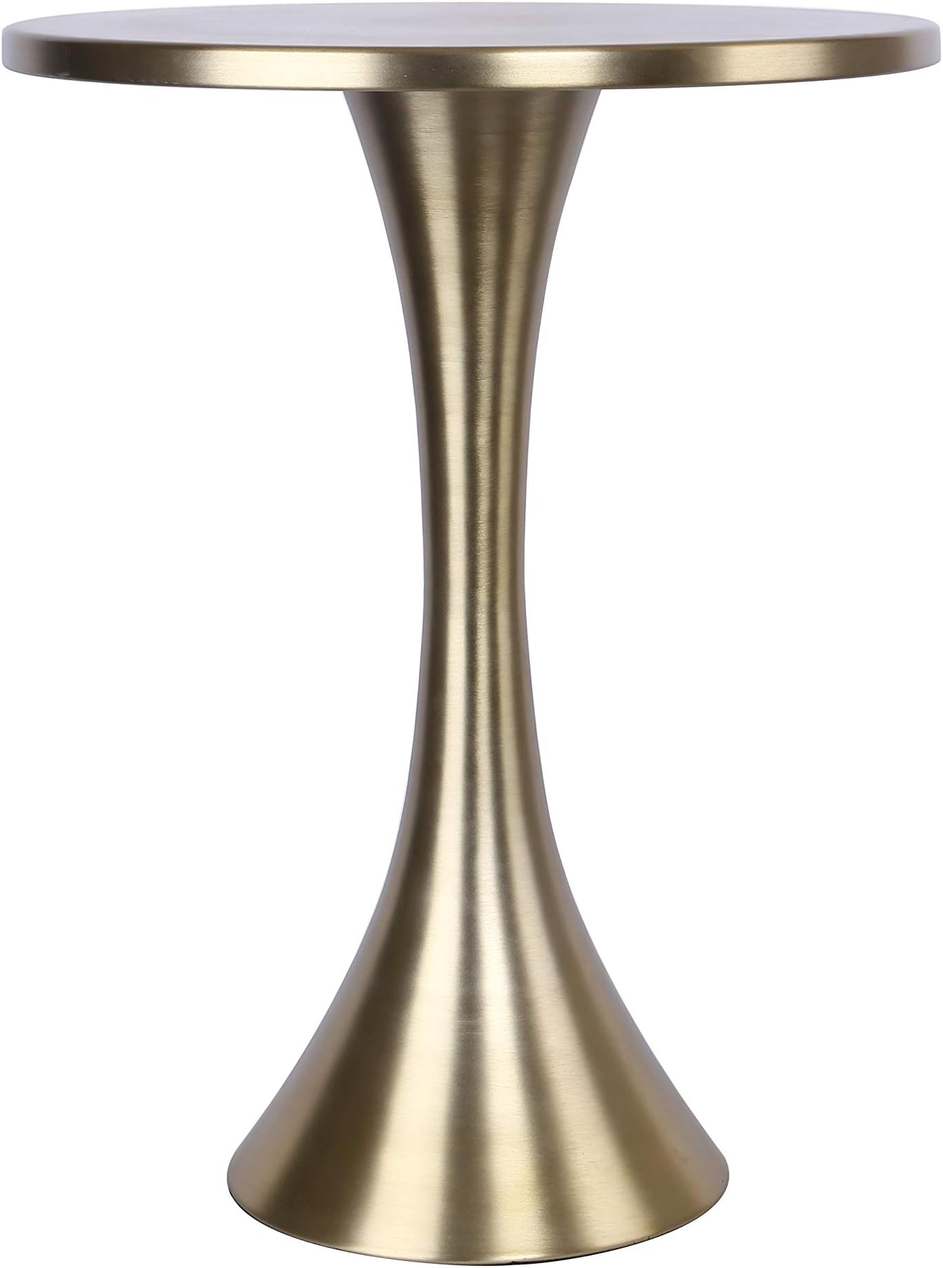 Grandview Gallery Round Metal Gold Plated Side Accent Table 24" H x 19" D