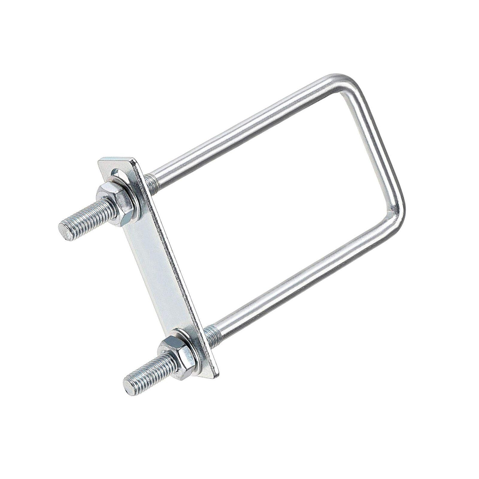 TOP-VIGOR 4 sets M8 Square U-Bolts, 50mm Inner Width 130mm Length Steel U-Bolts with Nut, Plate, Washer for Building Installations Mechanical Parts Connection Cehicles Ships — image 1