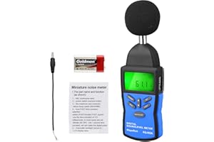 WAPORICH Decibel Meter,Digital Sound Level Meter Noise Level Meter Measurement Range 30-130 dB with LCD Color Display A/C Frequency Range: 31.5 Hz to 8.5K Hz Environmental and Mechanical Noise Monitor