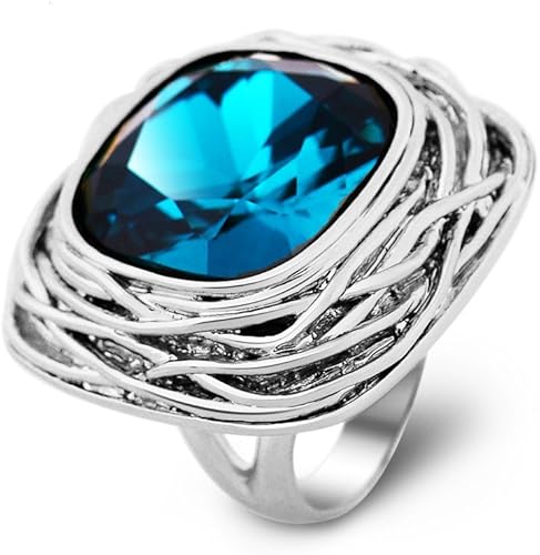 Amazon ブランドiuha スクエアビジュー リング 指輪合成ルビー 合成サファイア 金属アレルギーと変色防止 ギフト 18k Wgメッキ サファイア 8 リング 通販