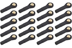 Micro Traders 20Pcs M2 Ball Head Holder Tie Rod End Joint Fit for RC Car Steering Plane/Glider Control Surfaces Boat Rudder/Throttle Servo Horns Accessory 2.0xL19mm (EA|737-A)