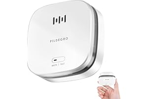 Pildegro Smoke Detector 10 Year Battery, Upgraded Small Fire Alarm Smoke Detector with Heat Monitor for Dual Protection, LED Indicator Loud Alarm with Test/Mute Button and Replaceable CR123A Battery