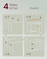 VASAGLE Computer Desk 100x50x76 cm Natural Beige Pearl White LWD046L01 view 7