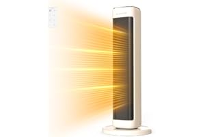 AIRMATE 25" Tower Space Heaters for Indoor Use Large Room, 1500W Electric Heaters, 80° Oscillating Ceramic Heater, 5 Modes 24