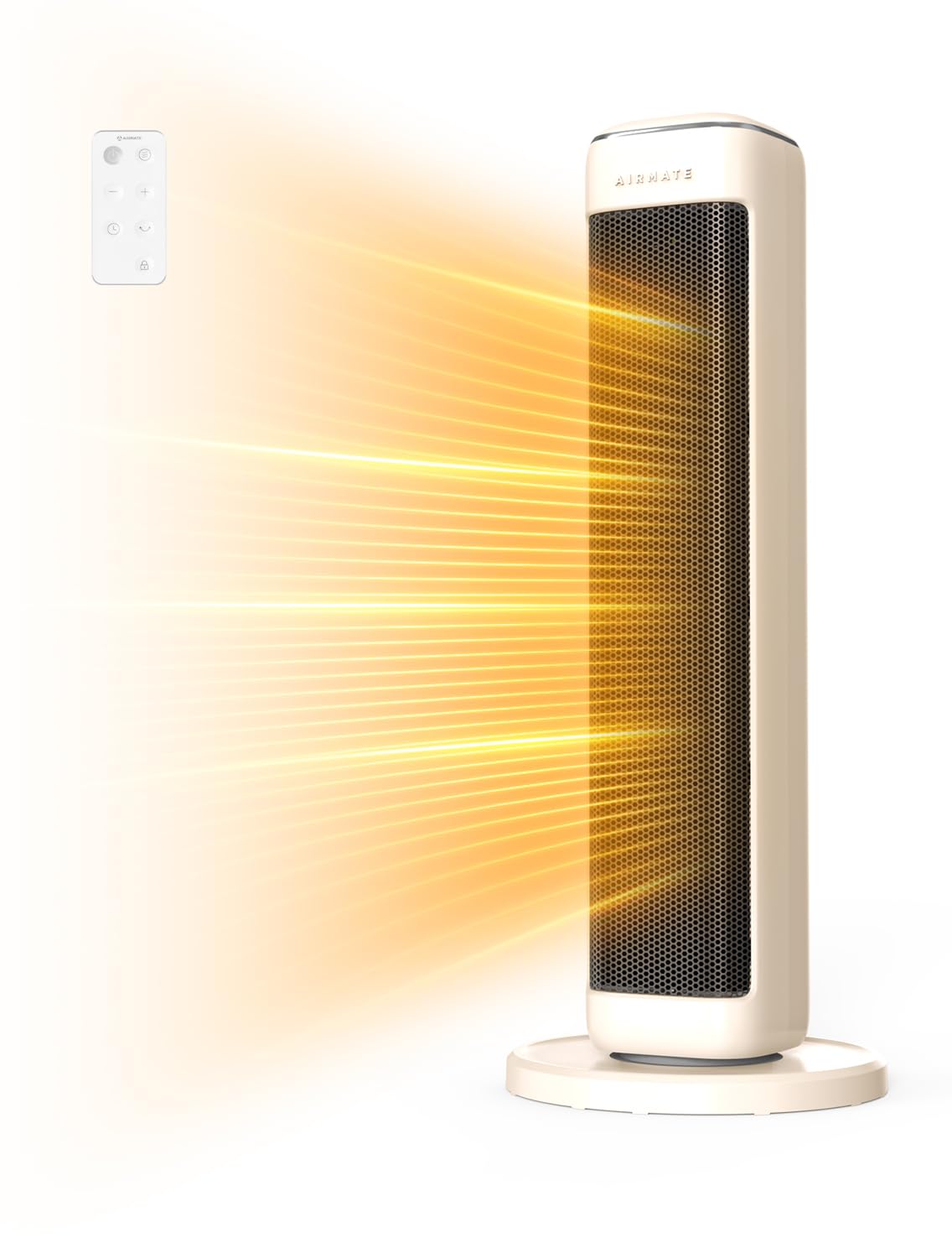 Photo 1 of 25" Space Heaters For Indoor Use Large Room, Electric Heaters For Indoor Use with Thermostat, Oscillating Room Heaters with Timer, Remote Control, Overheat Protection Tower Heater for Bedroom (Beige)