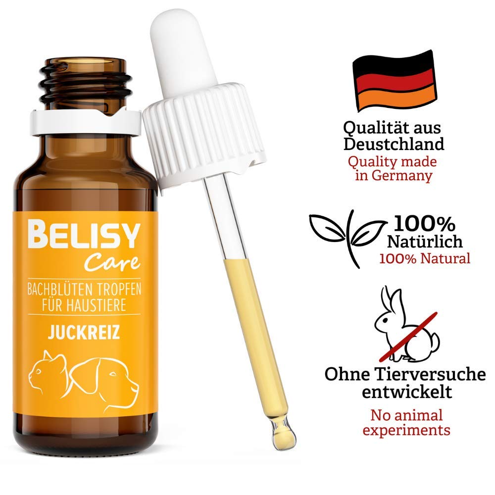 BELISY Juckreiz Bachblüten Tropfen für Hunde & Katzen - gegen Juckreiz - Notfall Tropfen für Haustiere - Fellpflege & Hautpflege - Original Mischung nach Dr. Bach - 20 ml 3