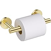 Brushed Gold Toilet Paper Holder Wall Mount, Double Base Large Toilet Paper Roll Holder Stainless Steel Bathroom Hardware Accessories, Commercial Toilet Paper Dispenser