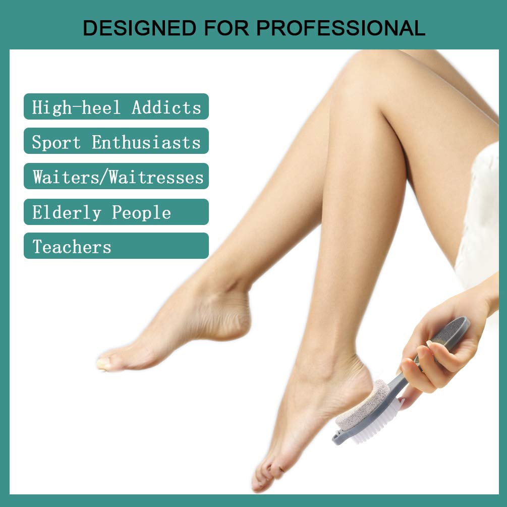 CAREHOOD Foot File Callus Remover - Multi Purpose 4 in 1 Feet Pedicure Tools with Foot Scrubber, Pumice Stone, Foot Rasp and Sand Paper for Home Foot Care (Grey Pedicure Foot File) : Beauty