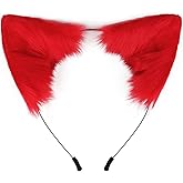 QinRuan Cat Fox Faux Fur Ears Headband Cute Halloween Fancy Dress Cosplay Handmade Animal Furry Ears Hair Hoop