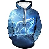 WHNBCW Novelty Wolf Hoodie Funny Animal Graphic Sweatshirts