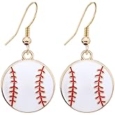 Baseball Earrings Sports Ball Shape Dangle Earrings Baseball Bat Drop Earrings for Women Baseball Fan Jewelry Gifts