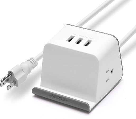 Black 3 Outlets 3 Usb Ports Desktop Charging Station 5ft Extension Cord With Phone Tablet Holder Overload Protection For Travel Iclever Usb Power Strip Surge Protector Nightstand And Office Power Strips