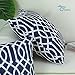CaliTime Pack of 2 Canvas Throw Pillow Covers Cases for Couch Sofa Home Decoration Modern Geometric Figure Chain Both Sides 18 X 18 Inches Navy Blue