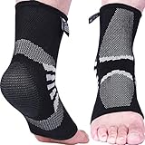 Ankle Compression Sleeves (1 Pair) - Support for Injury Recovery & Prevention - 1 Year Warranty