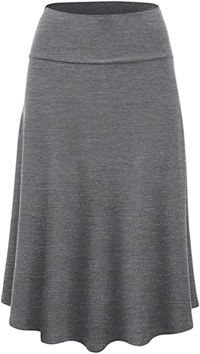 Forh Women S Solid Pleated Skirt Women S Flare Fashion Brands Hem Midi
