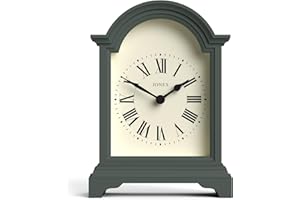 JONES CLOCKS® Bistro Mantel Clock | Classic Arch top Carriage Clock Design | Green | Contemporary Classic Style for Mantel, Desk, Table, Shelf and Bedside