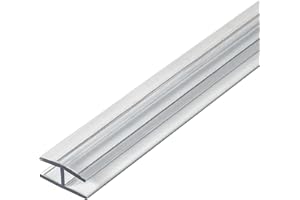 Outwater Plastic H Channel Fits Material 1/4 Inch Thick Clear Butyrate Divider Moulding 8 Foot Length Pro Pack (Pack of 5, 40 Feet Total)