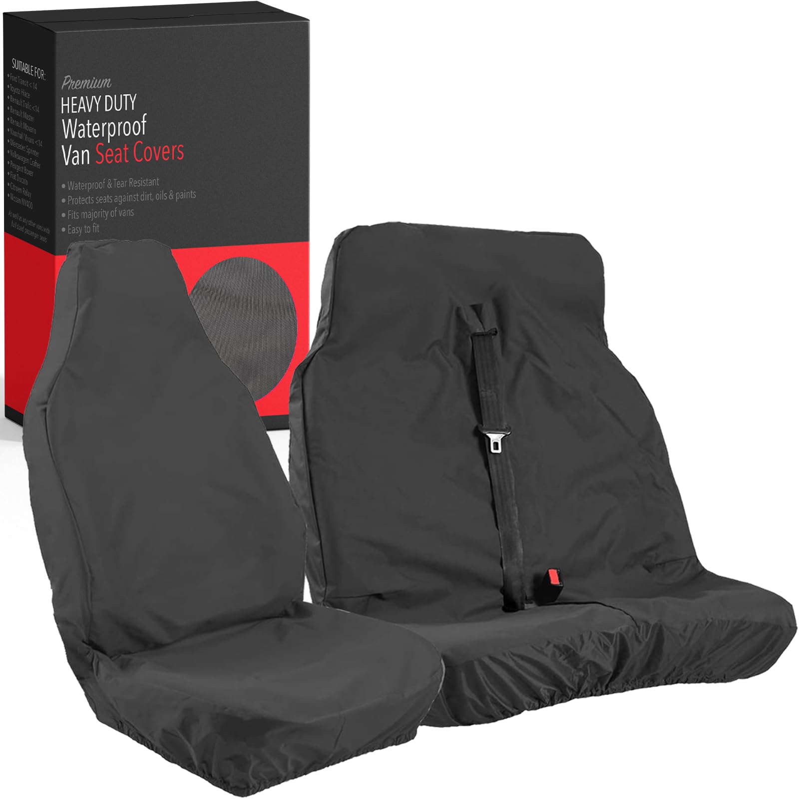 XtremeAutoยฎ Universal Black Extra Heavy Duty Van Seat Covers Set