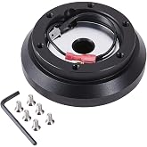100H Aluminum 6-Hole Steering Wheel Short Hub Adapter | Fit for Mitsubishi Eclipse Lancer Galant Impreza WRX, Quick Release Hub