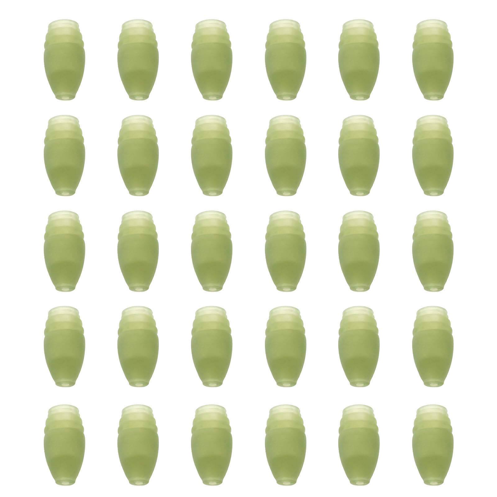 ECSiNG 30x Green Elastic Rubber Connectors Carp Rod Connector for Fishing Tackle Rigs Solid and Hollow Coarse Stop Bead Pole Tip Fishing Tackle Rigs