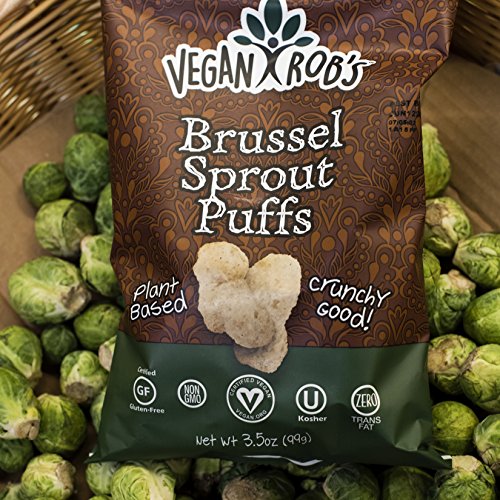 Vegan Rob's Puffs, Brussel Sprout | Gluten-Free Snack, Plant Based, Vegan, Zero Trans Fats, Non GMO | 3.5 Ounce Bags (12 Count)