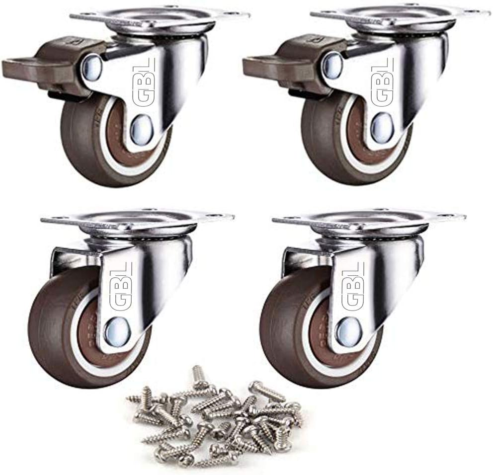 GBL® 4 Castor Wheels 25mm / 50mm with Screws Heavy Duty Castors Swivel