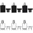6 Pack 30ml / 1 Oz Clear Black Refillable Perfume Bottle, Portable Square Empty Glass Perfume Atomizer Bottle Spray Applicator with 4 kinds of perfume dispenser(3 Pack clear 3 Pack Black Assorted